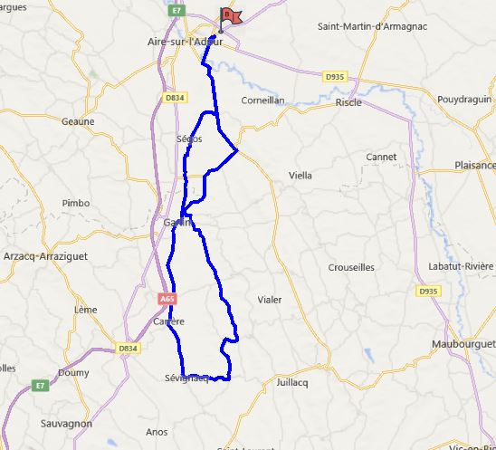 trajet velo club du 29 mars 2018