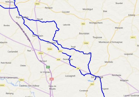 carte le houga pujo le plan sortie du 5 avril.JPG