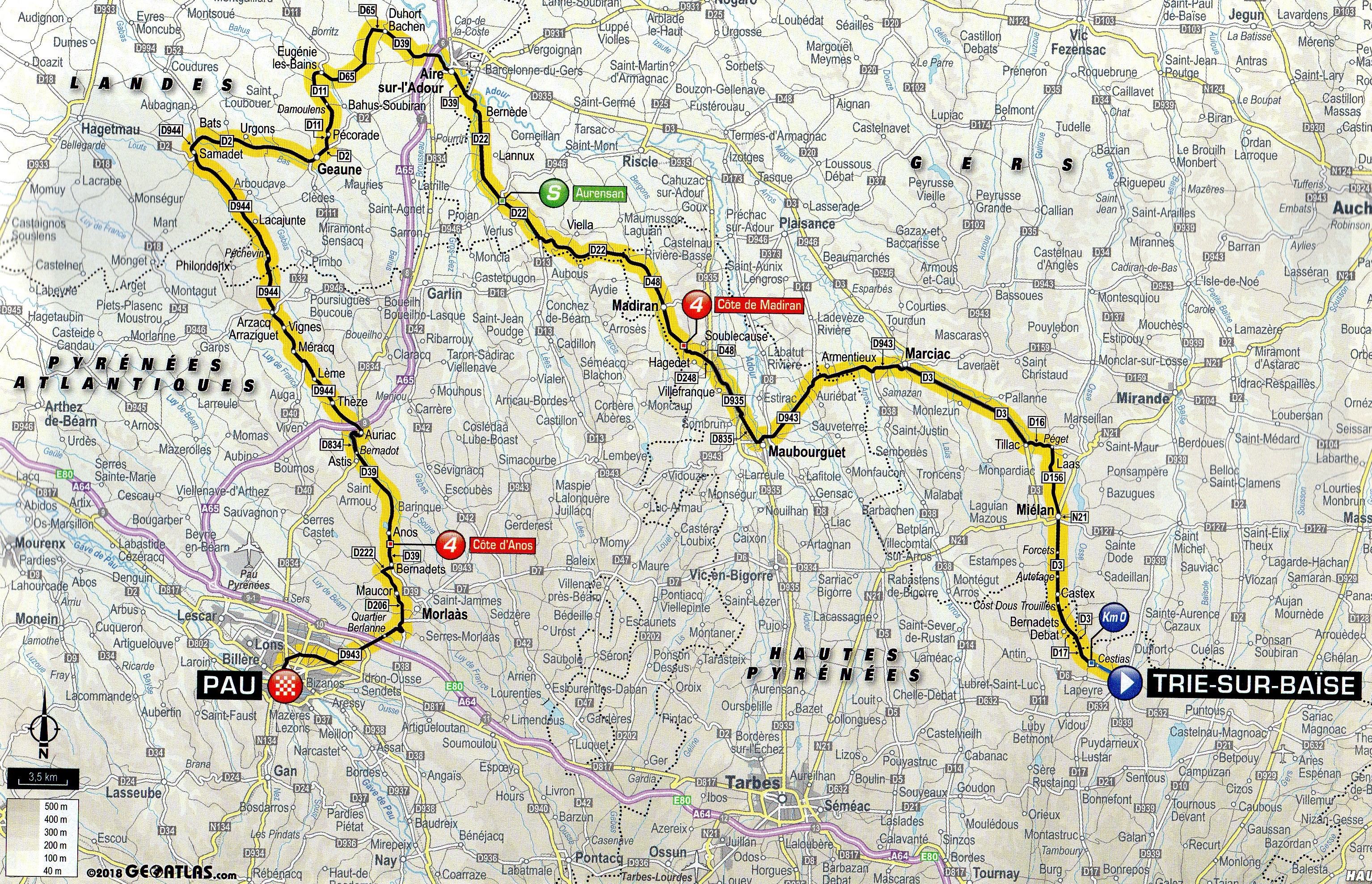 etape trie sur baise pau tour 2018