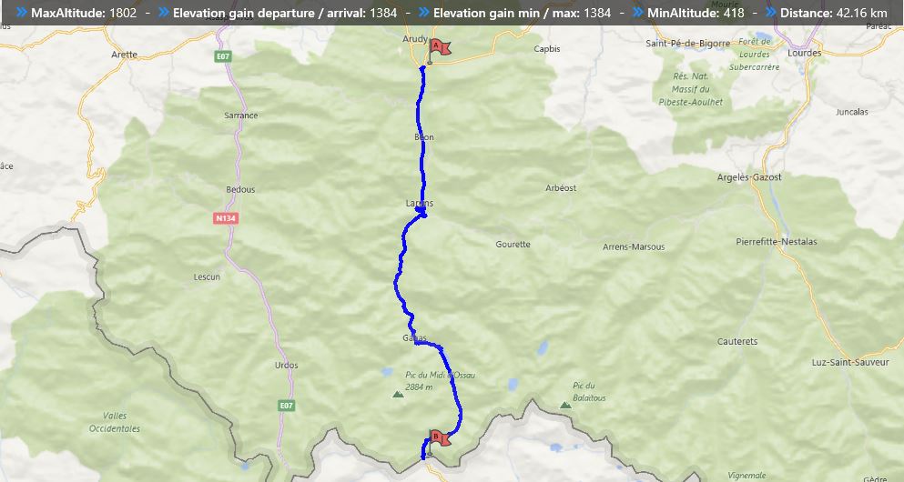 carte du trajet du 5 juillet Thierry MOLLE