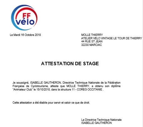 atestation de stage